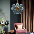 Valentina Suspension Moderne, Métal/Verre, Blanc/Bleu/Violet/Doré, Salon - Neutralighting