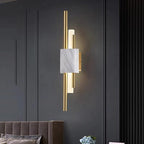 Drena Applique Murale Linéaire Moderne Marbre. Blanc/Vert/Or. Salon - Neutralighting
