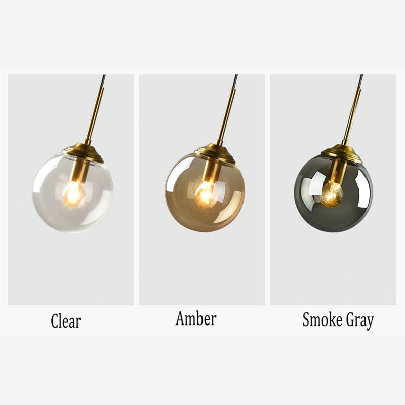 Narell Luminaires Suspension Verre Transparent Ambre - Neutralighting
