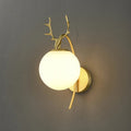 Valentina Applique Murale Bois de Cerf Art-Déco Moderne Métal/Verre Noir/Or Salon - Neutralighting