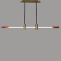 Ray Suspension Linéaire Moderne, Metal/Acrylique, Rouge/Marron, Chambre - Neutralighting