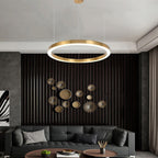 Arisha Suspension Anneau Moderne, Métal/Acrylique, Dorée, Salon - Neutralighting
