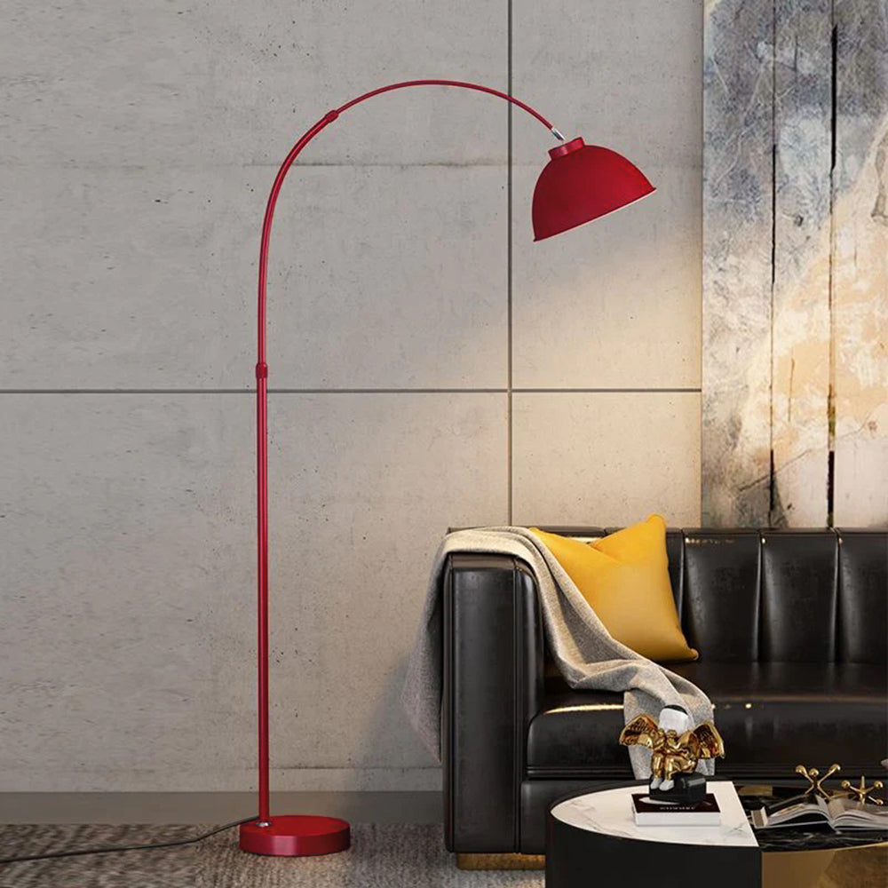 Valentina Lampadaire Dôme Moderne Métal Bordeaux Jaune Salon - Neutralighting