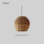 Ritta Suspension Luminaire LED Bois Rotin Salon/Salle à Manger - Neutralighting