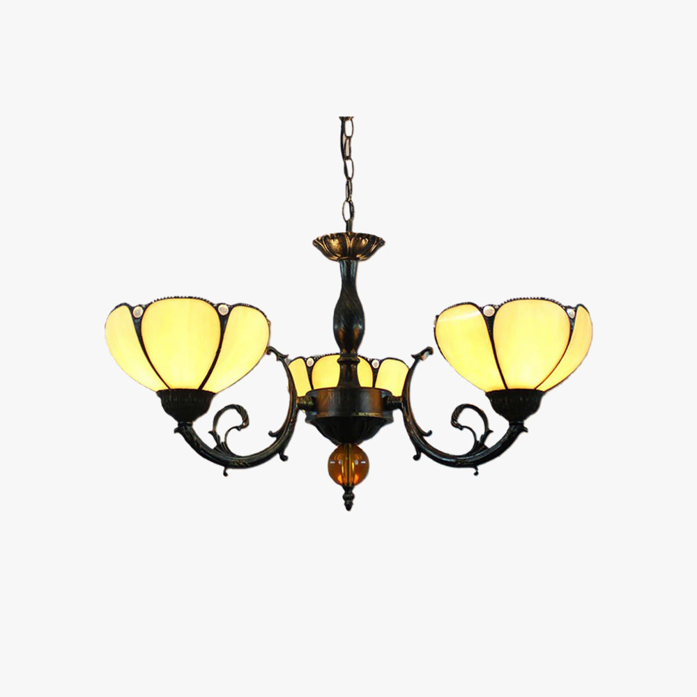 Tiffany Vintage LED Lustre Métal/Verre Salon/Chambre À Coucher - Neutralighting