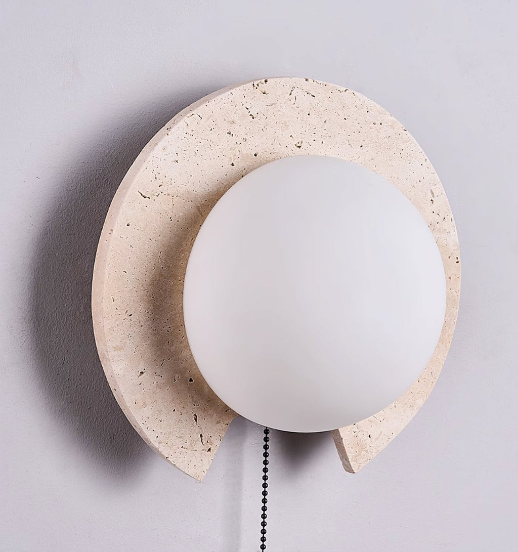 Zamaryra Demi-Circulaire Travertin Luminaire Mural - Neutralighting