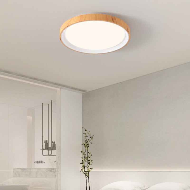 Arisha Moderne LED Plafonnier Blanc Bois Acrylique Salle De Bain - Neutralighting