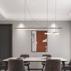 Arisha Longueur Moderne LED Suspension Noir Métal Salle À Manger - Neutralighting