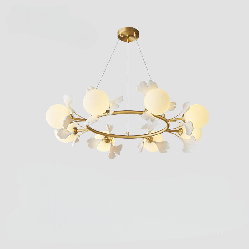 Olivia Lustre Luxueux Minimaliste Créatif Feuille Verre Salon - Neutralighting