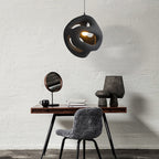 Avi Suspension Globe Moderne, Métal/Résine, Blanc/Noir, Bar/Salle de Séjour - Neutralighting