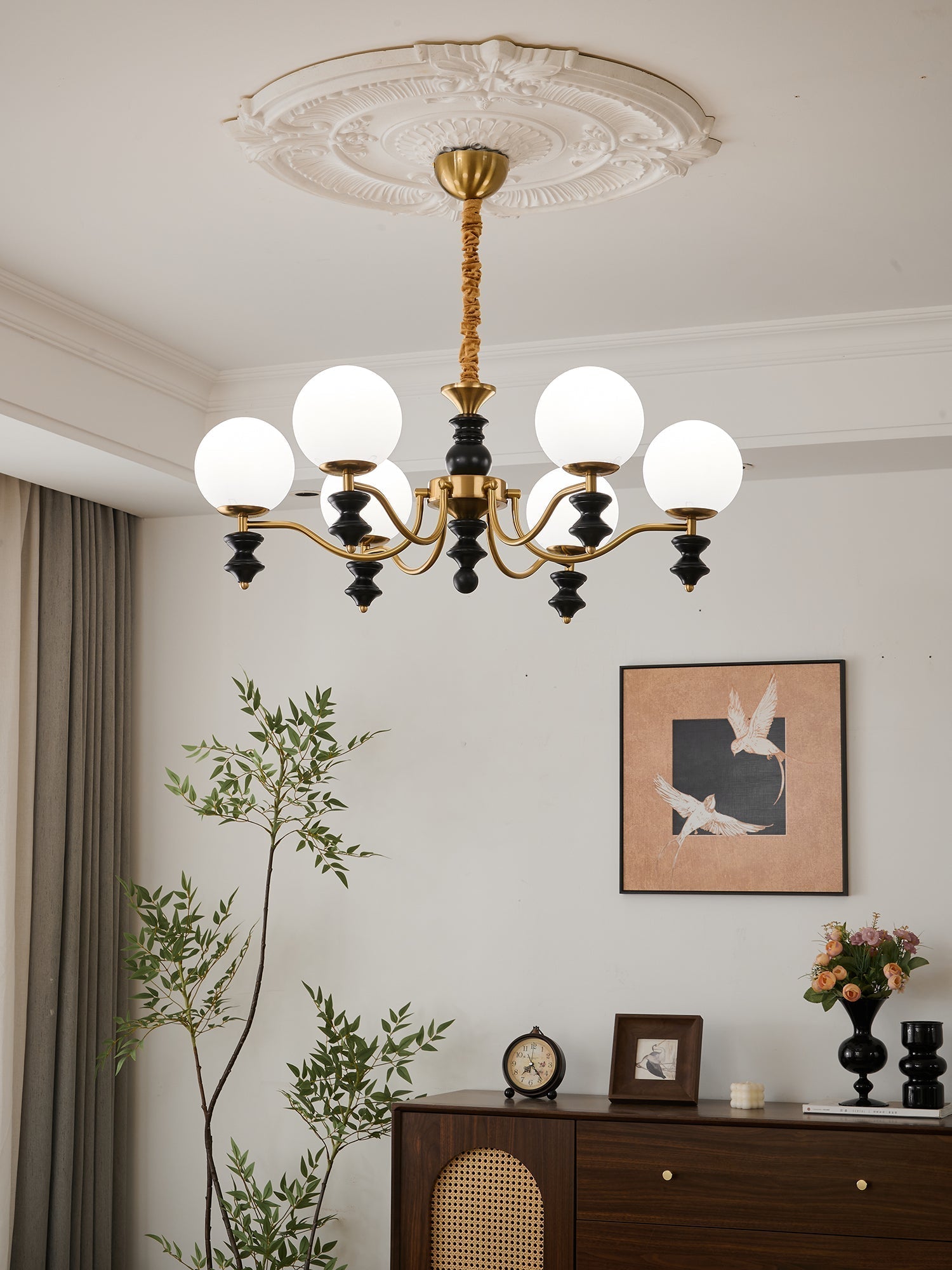 Ordore Chandelier en Bois Vintage Traditionnel - Neutralighting