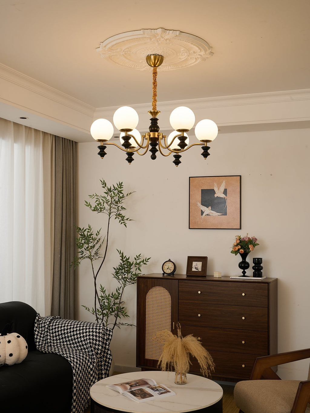 Ordore Chandelier en Bois Vintage Traditionnel - Neutralighting