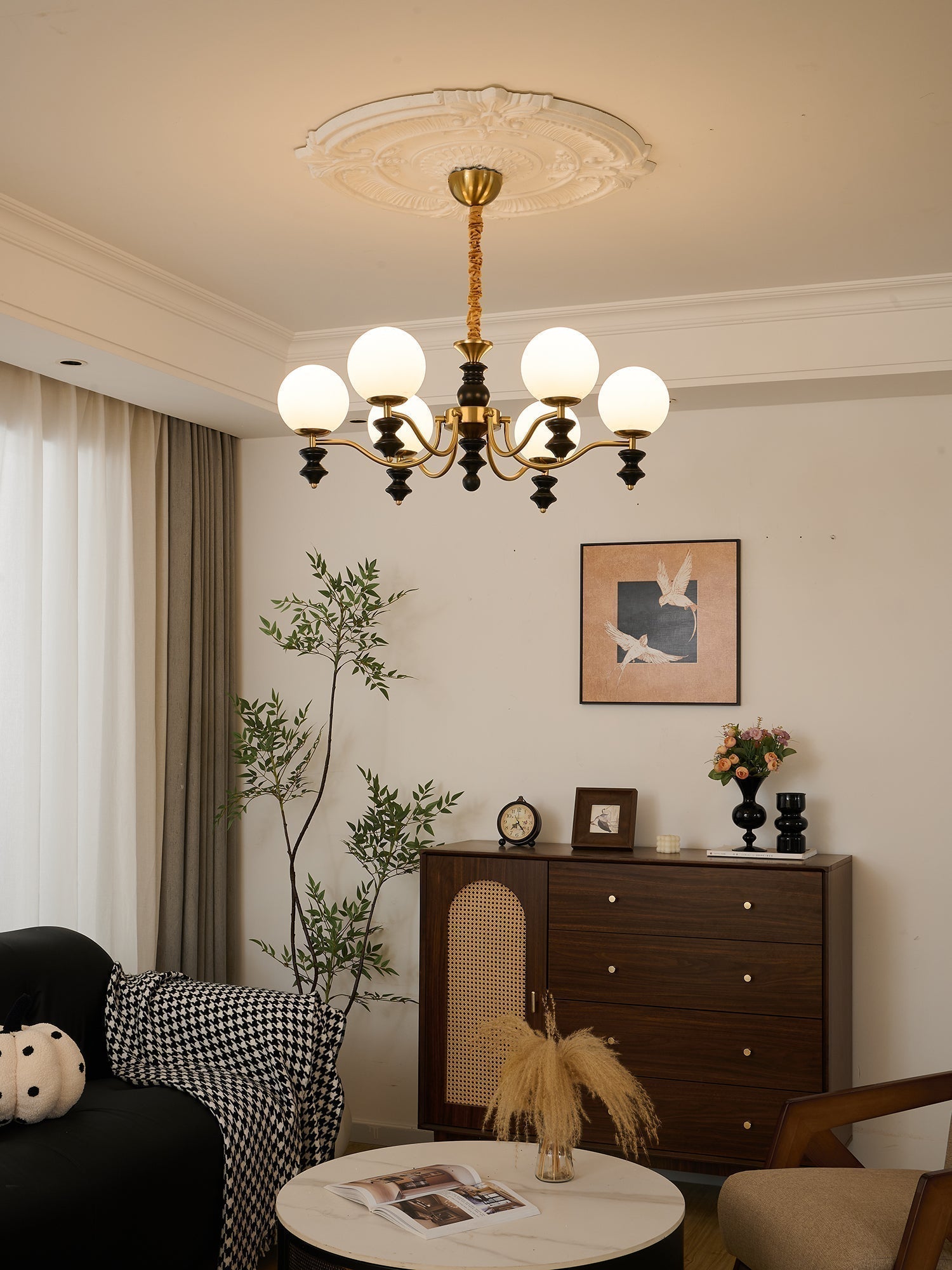 Ordore Chandelier en Bois Vintage Traditionnel - Neutralighting