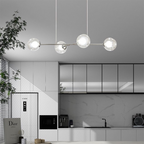Valentina Lustre Bauhaus Nordique Argent Métal Verre Salon - Neutralighting
