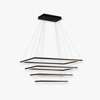Arisha Suspension Rectangulaire Nordique, Métal/Acrylique, Noir, Chambre à Coucher/Salon - Neutralighting