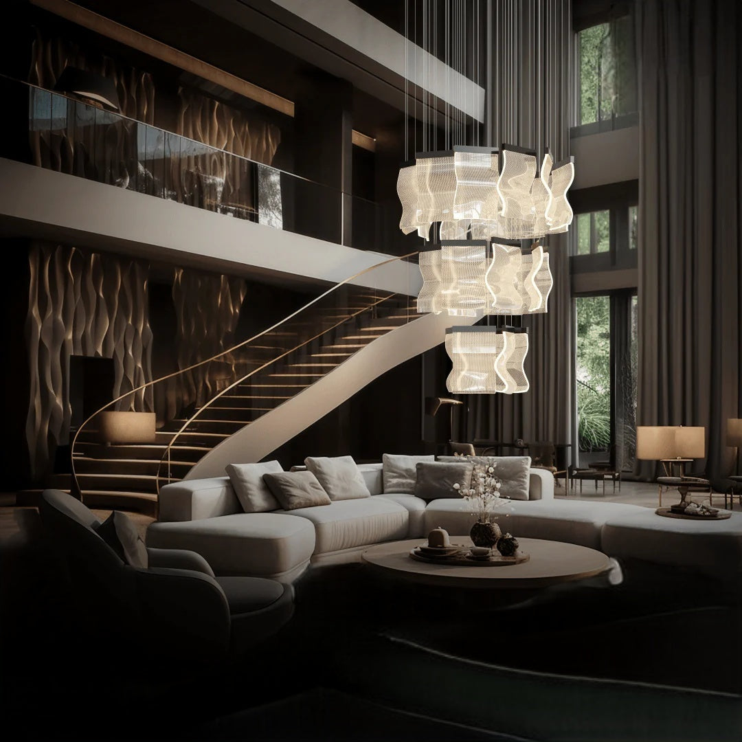 Kristy Moderne Or LED Lustre Métal Acrylique Chambre/Salon - Neutralighting