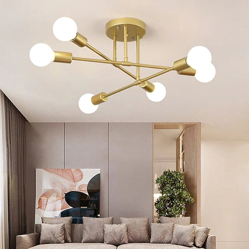 Valentina Lustre Moderne, Métal, Noir/Or, Salon/Chambre - Neutralighting