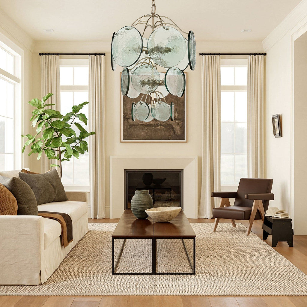 Aurora Chandelier en Verre Disc Moderne - Neutralighting