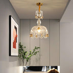 Kristy Rétro LED Cristal Rond Suspension Or Verre Chambre À Coucher - Neutralighting