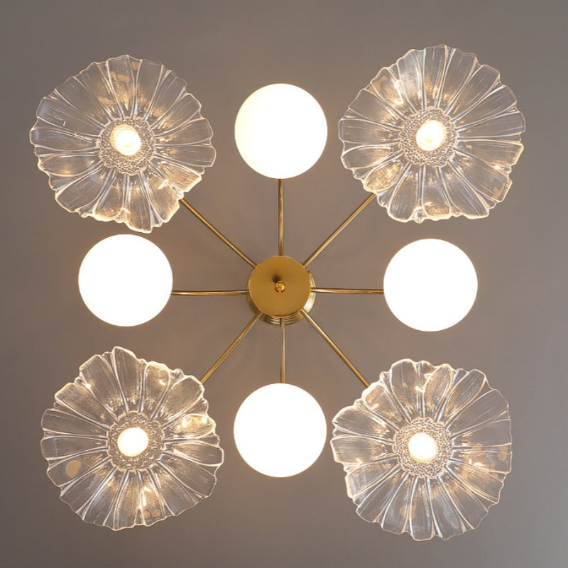 Valentina Nordique LED Lustre Or Verre Salon/Chambre À Coucher/Salle À Manger - Neutralighting