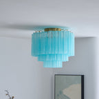 Aurora Plafonnier Blanc Murano Verre Superposé Élégant Moderne - Neutralighting