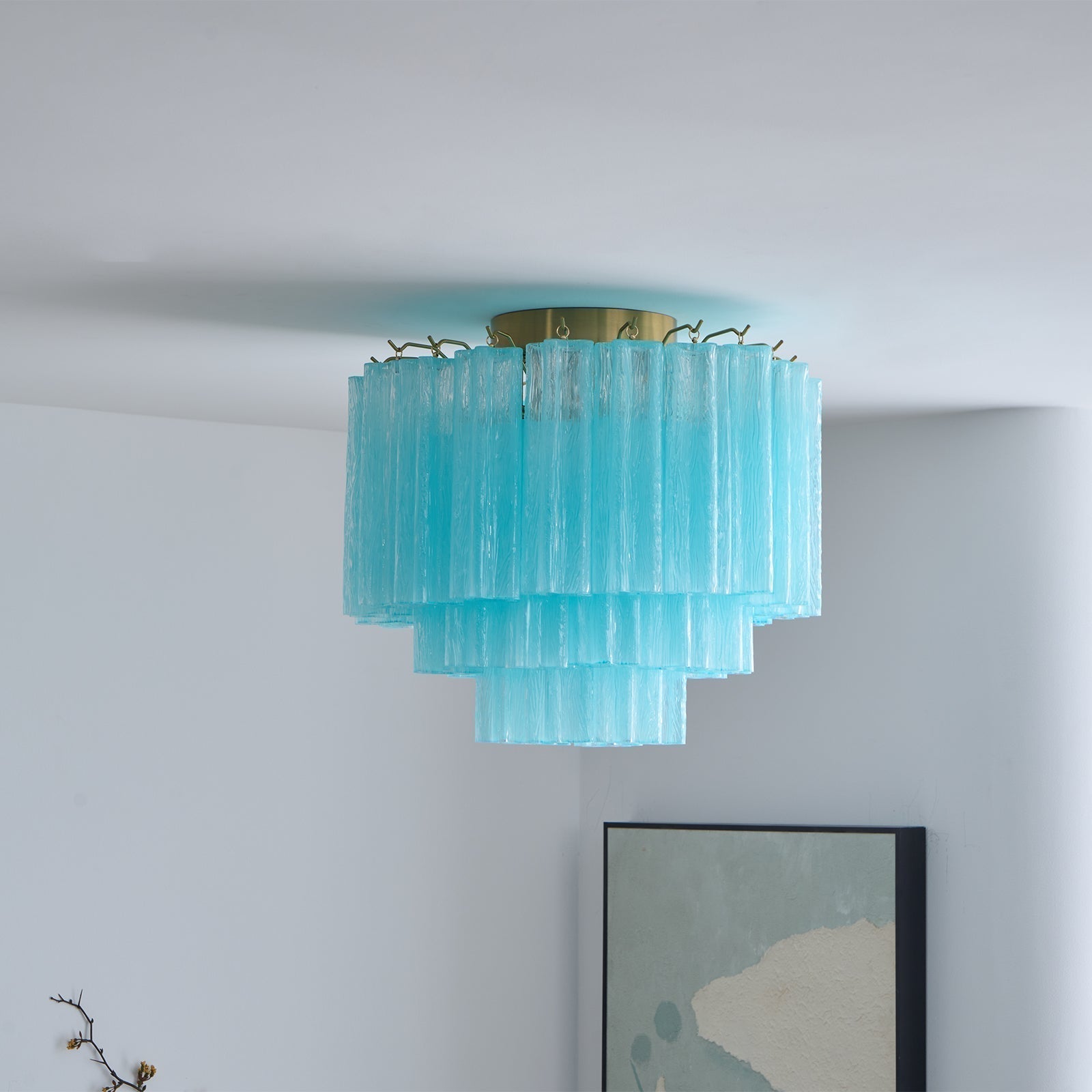Aurora Plafonnier Blanc Murano Verre Superposé Élégant Moderne - Neutralighting