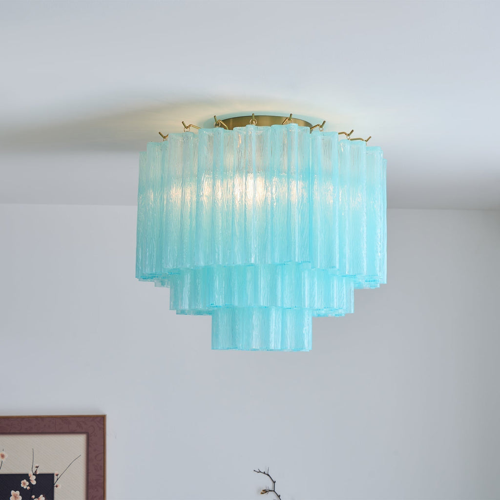Aurora Plafonnier Blanc Murano Verre Superposé Élégant Moderne - Neutralighting