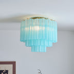 Aurora Plafonnier Blanc Murano Verre Superposé Élégant Moderne - Neutralighting