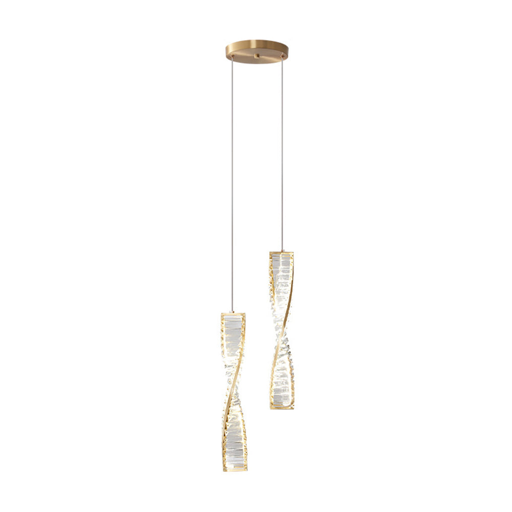 Kristy Suspension Carrée Moderne, Métal/Cristal, Noir/Or, Chambre à Coucher/Bar - Neutralighting