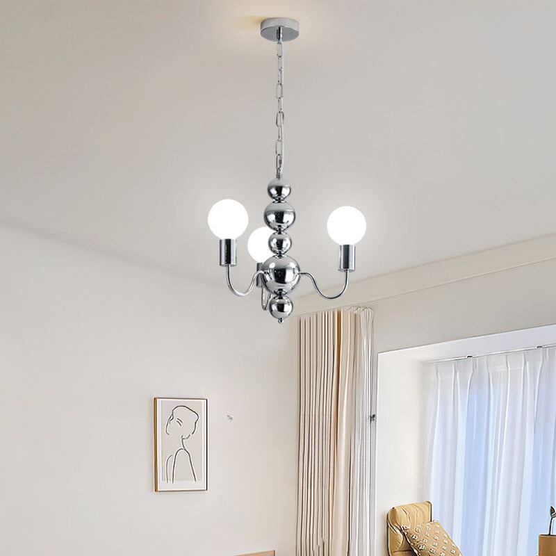 Valentina Lustre Médiéval LED Sphérique Noir Métal Salon - Neutralighting