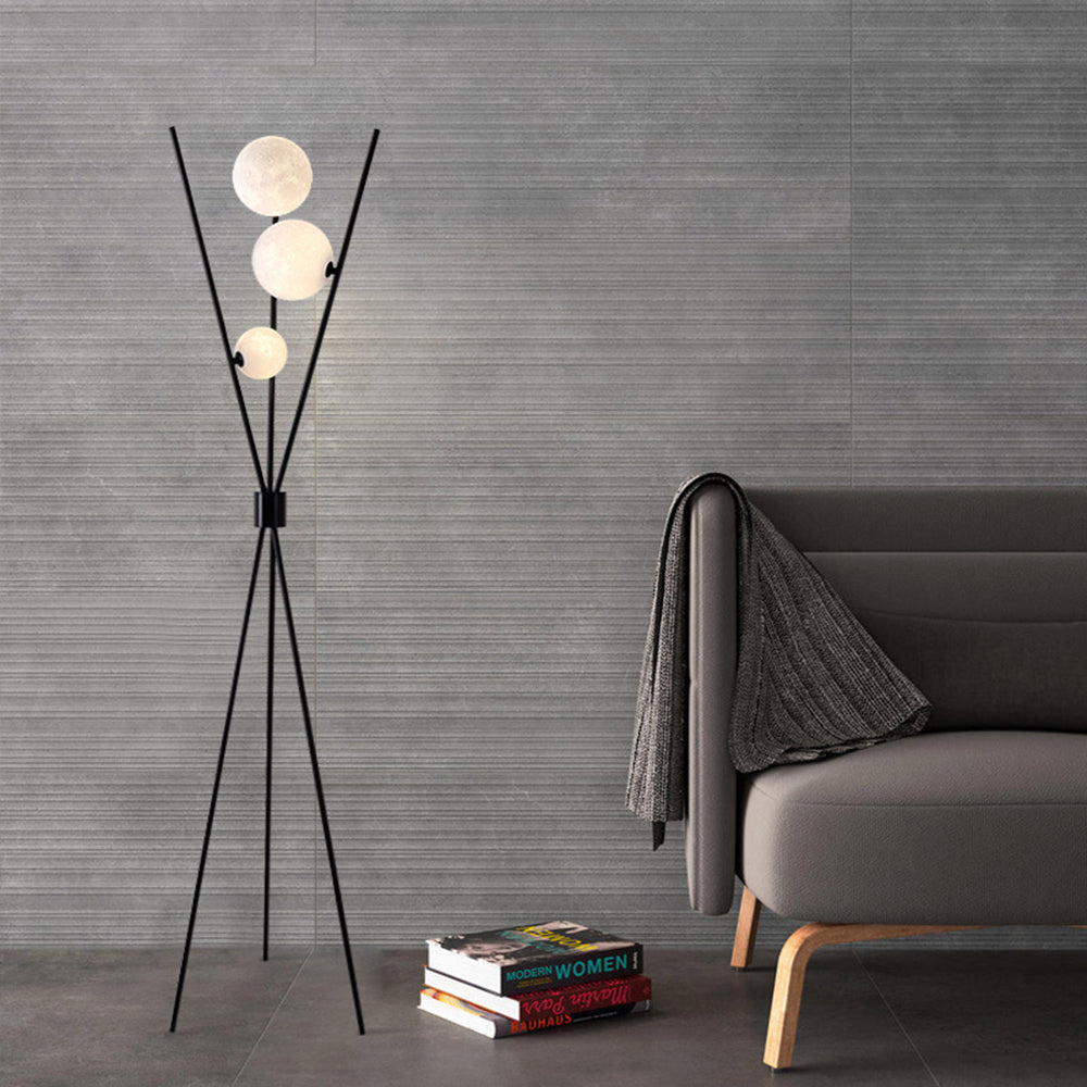 Valentina Design Lampadaire/Lampe de Table Tripode Moderne Métal/Acrylique Blanc/Noir Salon - Neutralighting