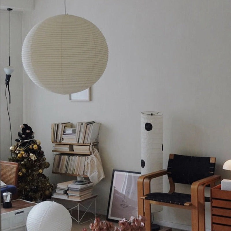 Ritta Japonais Sphérique Papier Métal Suspension Salon - Neutralighting