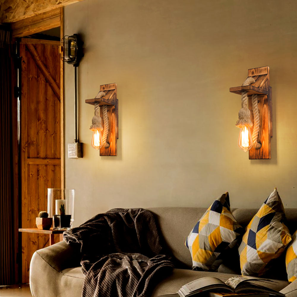 Epoch, Applique, Bois et Corde de Chanvre - Neutralighting