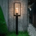 Ray Borne Extérieure Rectangulaire Moderne, Métal/Verre, Noir, Allée - Neutralighting