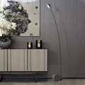 Mira Lampadaire Courbe Moderne, Marbre/Métal, Noir, Salon - Neutralighting