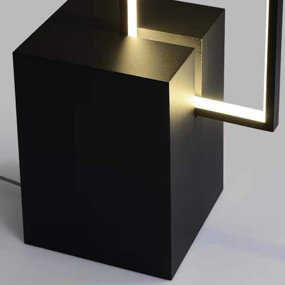 Ray Design Lampadaire Rectangulaire Simple Métal Noir Salon/Chambre à Coucher - Neutralighting