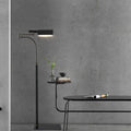 Mira Lampadaire Rectangulaire Moderne, Cuir/Métal, Noir, Salon - Neutralighting