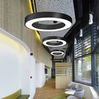 Arisha Luminaires Suspensions LED Anneau Simple Acrylique Noir/Blanc Salon/Cuisine - Neutralighting