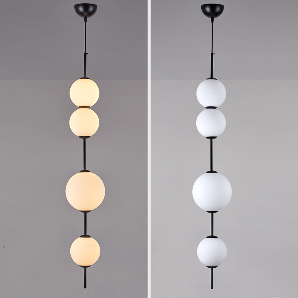 Valentina Luminaires Suspensions Bulle Moderne Simple Métal/Verre Noir Salon/Chambre à Coucher - Neutralighting