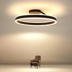 Arisha Plafonnier Rond Moderne, Métal/Acrylique, Noir/Blanc, Salon - Neutralighting