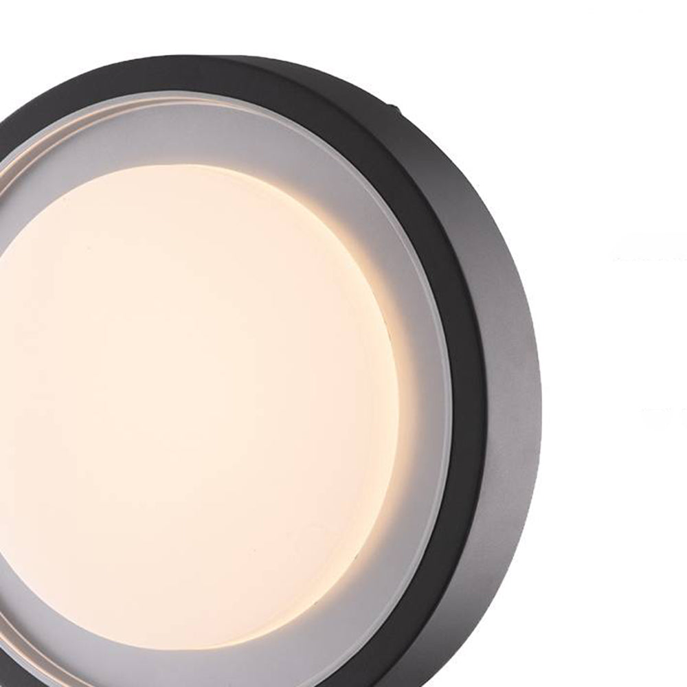Ray Applique Extérieure/Plafonnier Rond Moderne, Métal, Noir, Cour/Jardin - Neutralighting