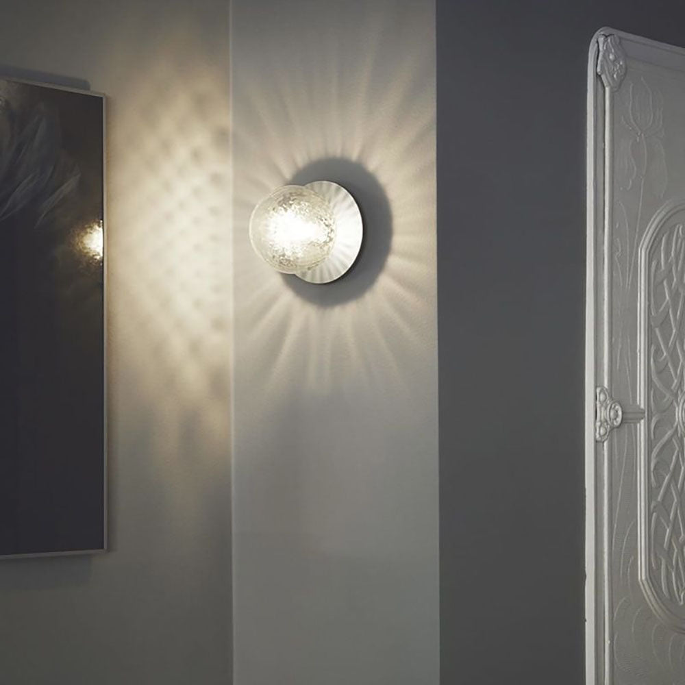 Melo Applique Murale Globe Moderne Design LED Métal Verre Noir/Or Salle de Bain - Neutralighting