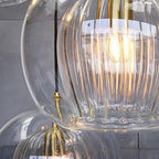 June Suspension Bulle Nordique Verre Transparent/Doré Salon/Chambre - Neutralighting