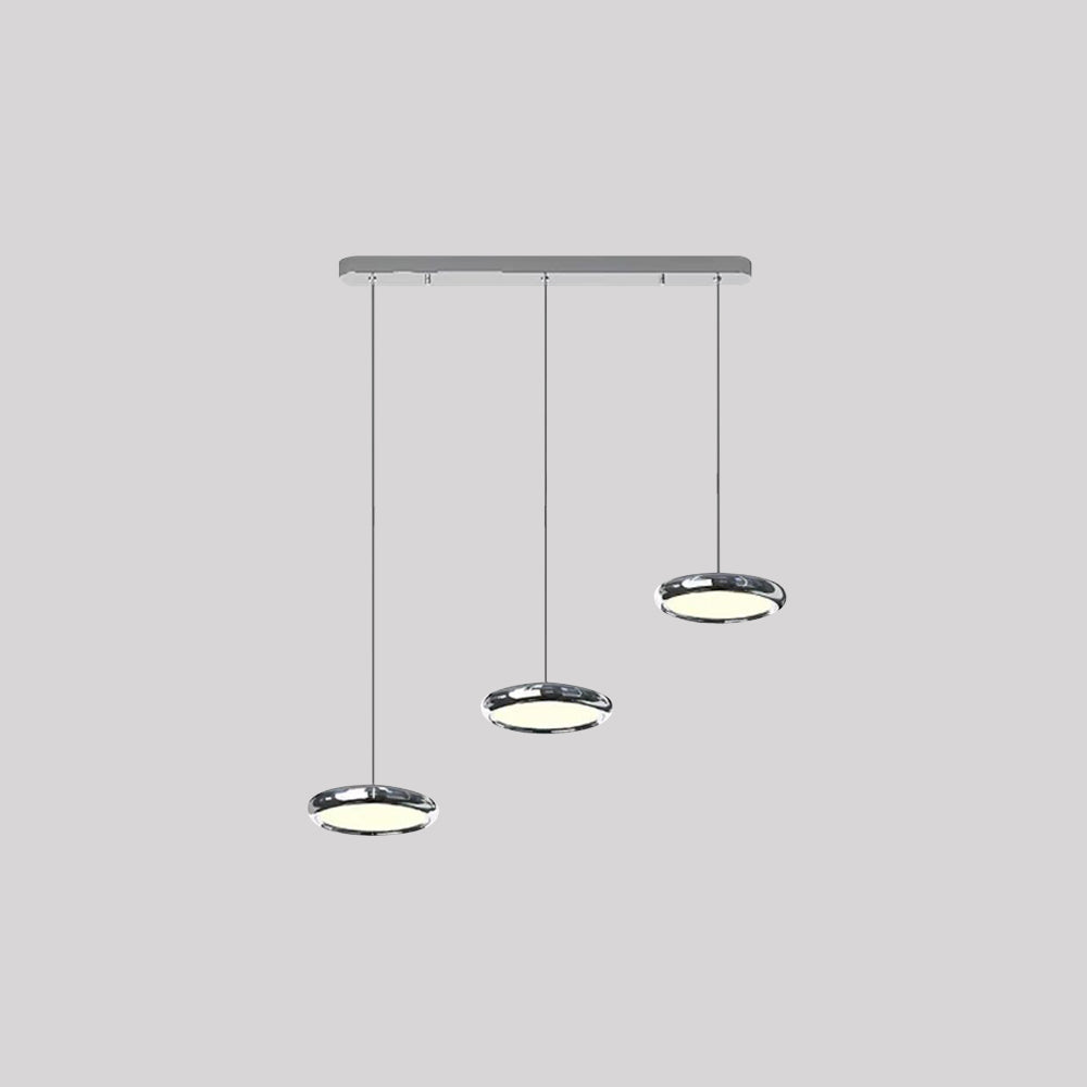 Arisha Suspension Ronde Moderne, Métal/Acrylique, Argent/Or/Rose Rouge, Salon - Neutralighting