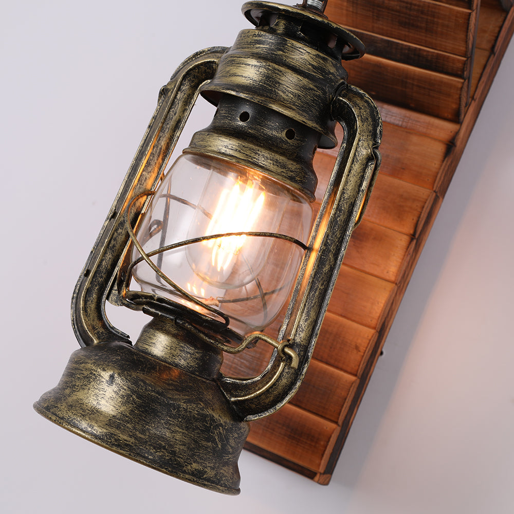 Epoch Applique Murale en Forme de Lantern, Métal et Bois, 12x40CM - Neutralighting