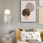 Luxo Applique Murale Design Italien LED Métal Noir/Blanc Chambre à Coucher/Salon - Neutralighting