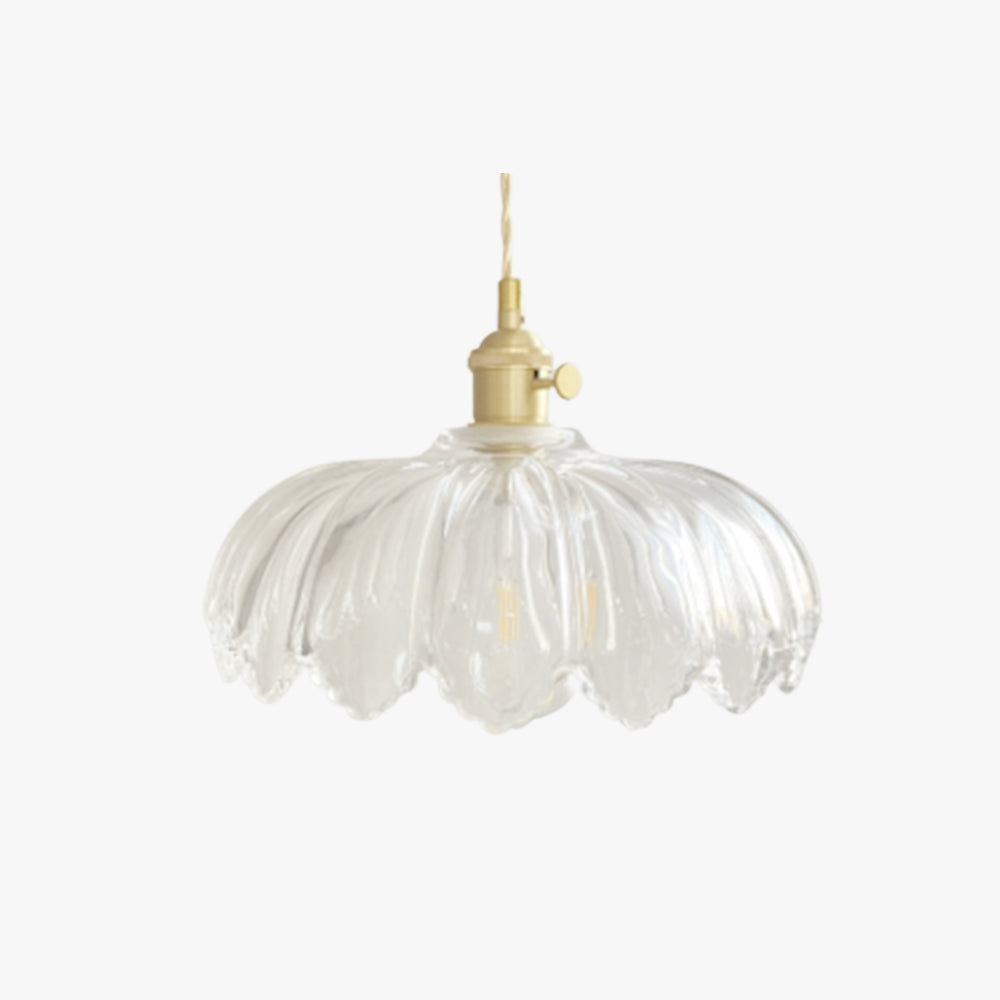 Valentina Luminaires Suspensions Art Deco Floral Vintage Métal/Verre Doré/Clair Salon/Chambre à Coucher - Neutralighting