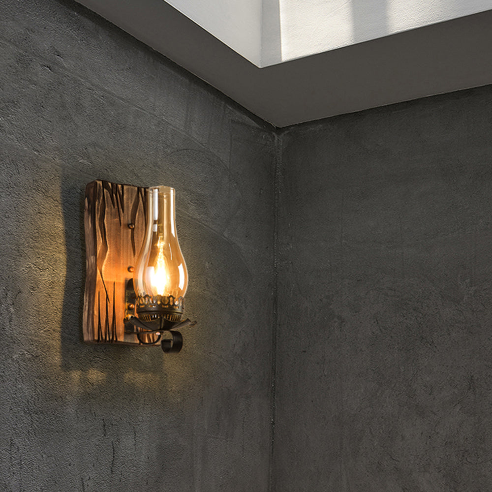 Epoch Applique Murale à Bougie, Métal et Bois, 25x55CM - Neutralighting
