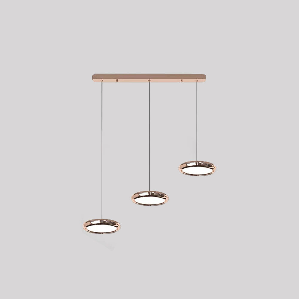 Arisha Suspension Ronde Moderne, Métal/Acrylique, Argent/Or/Rose Rouge, Salon - Neutralighting