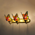 Arisha Applique Murale Papillon Tiffany, Métal/Verre, Bleu/Rouge/Multi-Couleurs/Bleu Clair - Neutralighting